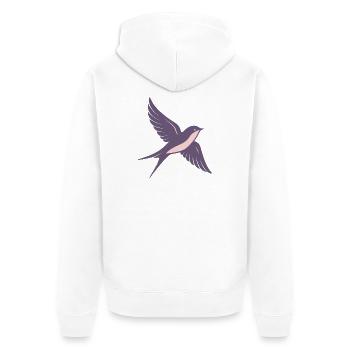 Pastel purple hummingbird slender wings - Unisex Premium Organic Zip Hoodie - white - Back - Thijin (182cm)