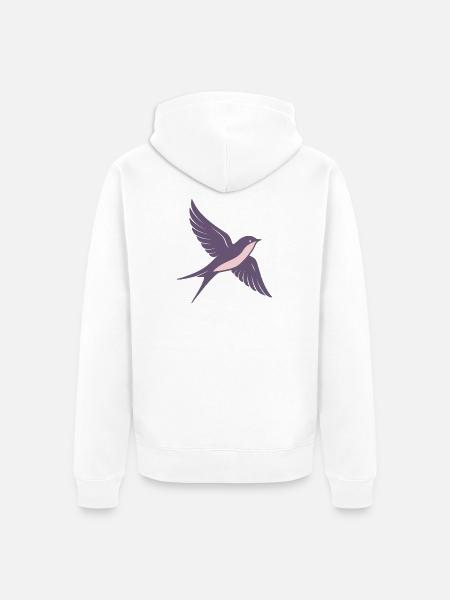 Pastel purple hummingbird slender wings - Unisex Premium Organic Zip Hoodie - white