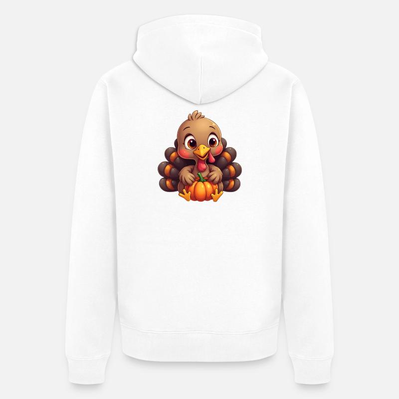 Bébé dinde de Thanksgiving - Veste à capuche bio Premium Unisexe - blanc