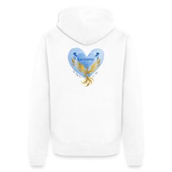 Los Angeles - Unisex Premium Bio Zip Hoodie - Weiß - Hinten - Thijin (182cm)