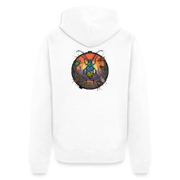 Insekten Graffiti im Sonnenuntergang - Unisex Premium Bio Zip Hoodie - Weiß - Hinten - Thijin (182cm)