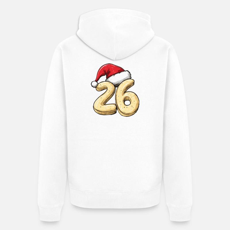 Biscuit de Noël à 26 chiffres - Veste à capuche bio Premium Unisexe - blanc