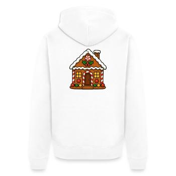 Gingerbread house with candy cane motif - Unisex Premium Organic Zip Hoodie - white - Back - Thijin (182cm)