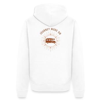 Journey Mode On - Unisex Premium Organic Zip Hoodie - white - Back - Thijin (182cm)