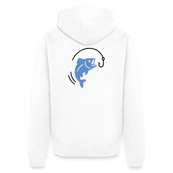 Pêche au poisson sur hameçon logo - Veste à capuche bio Premium Unisexe - blanc - Dos - Thijin (182cm)