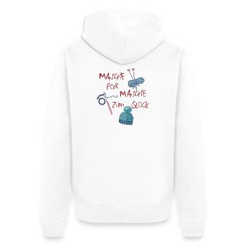 Stitch by stitch to happiness - Unisex Premium Organic Zip Hoodie - white - Back - Thijin (182cm)