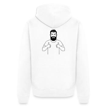 Papa erteilt die Freigabe - Unisex Premium Bio Zip Hoodie - Weiß - Hinten - Thijin (182cm)
