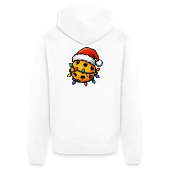 Joueurs de pickleball de Noël drôles - Veste à capuche bio Premium Unisexe - blanc - Dos - Thijin (182cm)