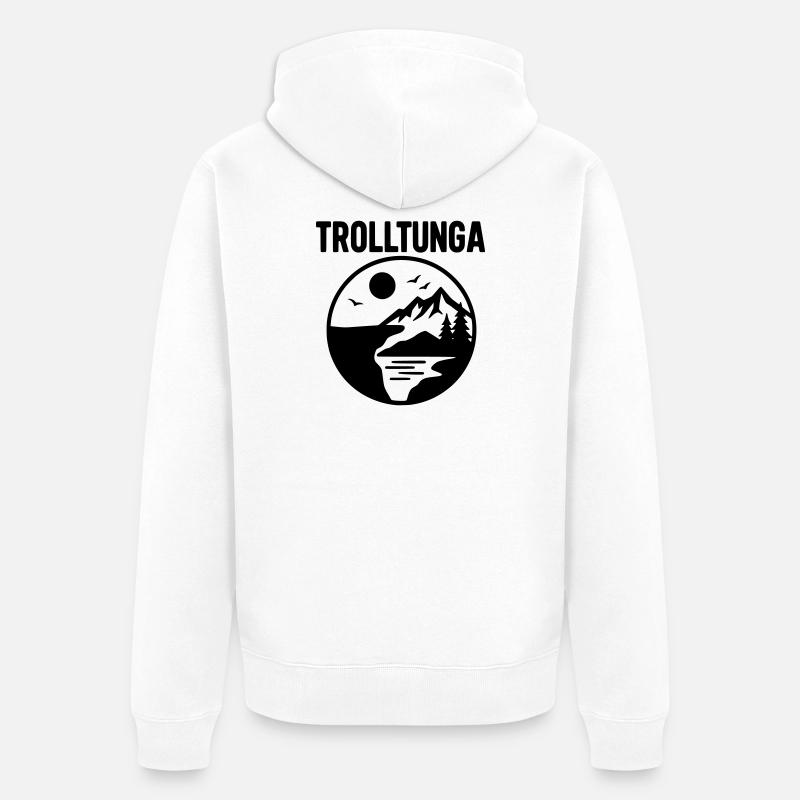 Trolltunga Silhouette - Veste à capuche bio Premium Unisexe - blanc