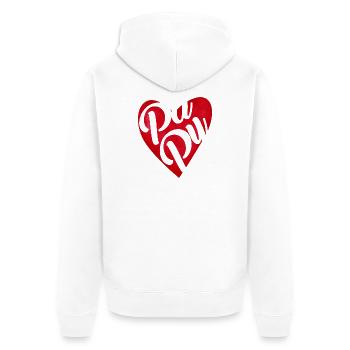 Red Heart Grandpa – Opa-Geschenk - Unisex Premium Bio Zip Hoodie - Weiß - Hinten - Thijin (182cm)