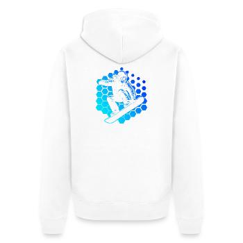 Snowboard style for every occasion - Unisex Premium Organic Zip Hoodie - white - Back - Thijin (182cm)