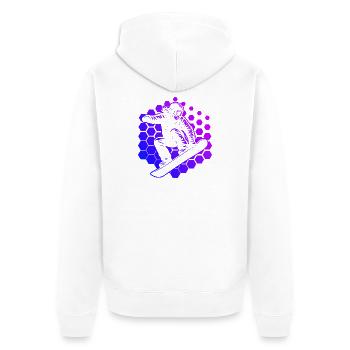 Motif de snowboard clair pour chaque jour - Veste à capuche bio Premium Unisexe - blanc - Dos - Thijin (182cm)