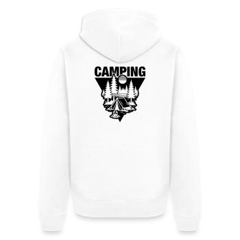Camping sous tente Symbole de la nature - Veste à capuche bio Premium Unisexe - blanc - Dos - Thijin (182cm)