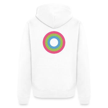 Konzentrische Ringpalette LGBTQ polysexuell - Unisex Premium Bio Zip Hoodie - Weiß - Hinten - Thijin (182cm)