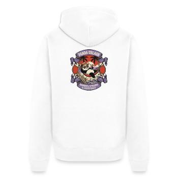 Panda Urlaub: Strand und Cocktails - Unisex Premium Bio Zip Hoodie - Weiß - Hinten - Thijin (182cm)