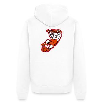 Mascotte du dunk de basket-ball Bulldog - Veste à capuche bio Premium Unisexe - blanc - Dos - Thijin (182cm)
