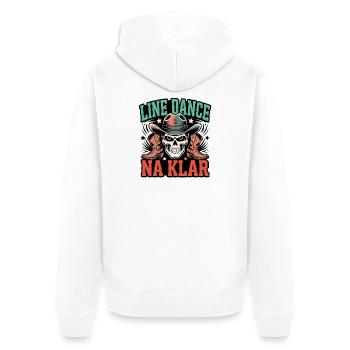 Line Dance Skull Cowboy - Unisex Premium Organic Zip Hoodie - white - Back - Thijin (182cm)