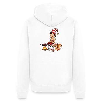 La fille lutin fait des champignons - Veste à capuche bio Premium Unisexe - blanc - Dos - Thijin (182cm)