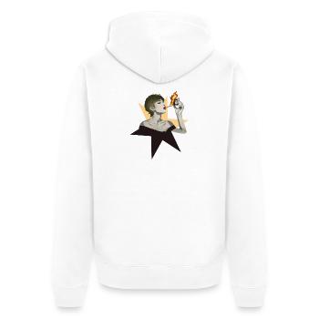 Woman fire 2 - Unisex Premium Organic Zip Hoodie - white - Back - Thijin (182cm)