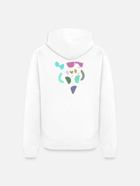 Pastell-Abstraktes Pizza-Mosaik - Unisex Premium Bio Zip Hoodie - Weiß