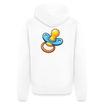 Pacifier Cartoon Baby - Unisex Premium Organic Zip Hoodie - white - Back - Thijin (182cm)
