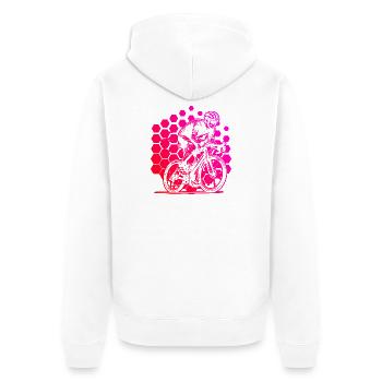 Clear road bike message - Unisex Premium Organic Zip Hoodie - white - Back - Thijin (182cm)