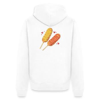 Corn Dog - Unisex Premium Bio Zip Hoodie - Weiß - Hinten - Thijin (182cm)