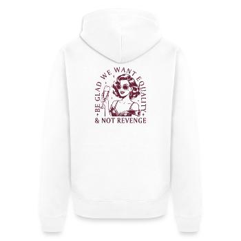 Feminism Women's Rights Statement Vintage Design - Unisex Premium Organic Zip Hoodie - white - Back - Thijin (182cm)