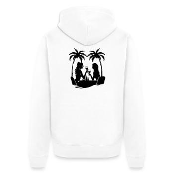 Filles Palmiers de Fête Femmes - Veste à capuche bio Premium Unisexe - blanc - Dos - Thijin (182cm)