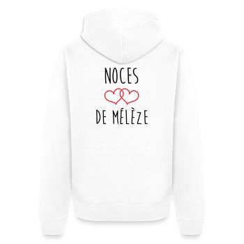 Larch Wedding 69 Jahre Ehe - Unisex Premium Bio Zip Hoodie - Weiß - Hinten - Thijin (182cm)