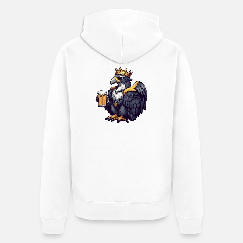 Roi de la Bière Harpie Bird - Veste à capuche bio Premium Unisexe - blanc