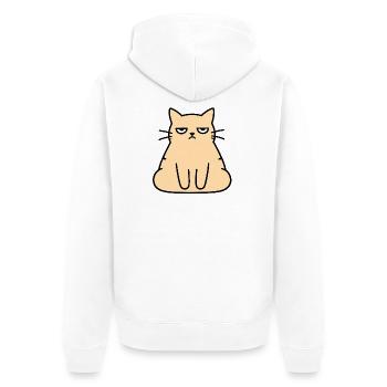Chat du Salon Grognon - Veste à capuche bio Premium Unisexe - blanc - Dos - Thijin (182cm)