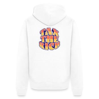 Taxer les riches - Veste à capuche bio Premium Unisexe - blanc - Dos - Thijin (182cm)