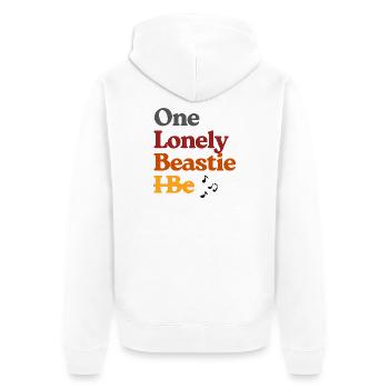 Ein einsames Biest-Tee Art - Unisex Premium Bio Zip Hoodie - Weiß - Hinten - Thijin (182cm)