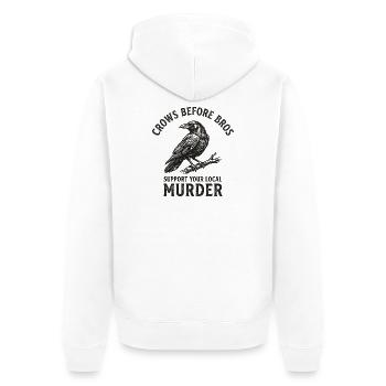 Crows Before Brothers – Support Your Local Mordk - Unisex Premium Organic Zip Hoodie - white - Back - Thijin (182cm)