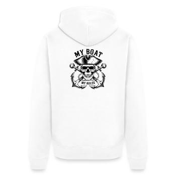 My Boat My Rules - Unisex Premium Organic Zip Hoodie - white - Back - Thijin (182cm)