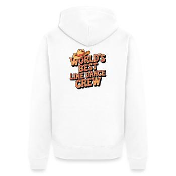 Weltbeste Line-Dance Crew - Unisex Premium Bio Zip Hoodie - Weiß - Hinten - Thijin (182cm)
