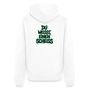 Du weißt, einen Scheiß Graffiti - Unisex Premium Bio Zip Hoodie - Weiß - Hinten - Thijin (182cm)