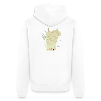 Sleeping dog in the meadow - Unisex Premium Organic Zip Hoodie - white - Back - Thijin (182cm)