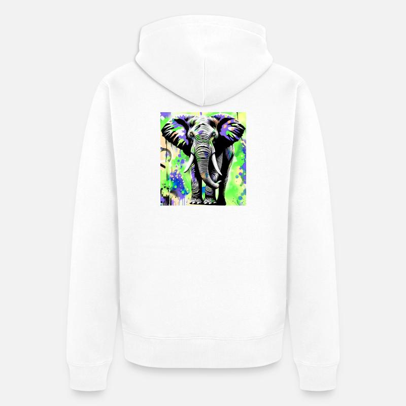 éléphant - Veste à capuche bio Premium Unisexe - blanc
