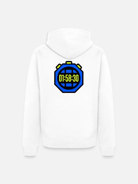 Stopwatch Best Time Half Marathon - Unisex Premium Organic Zip Hoodie - white