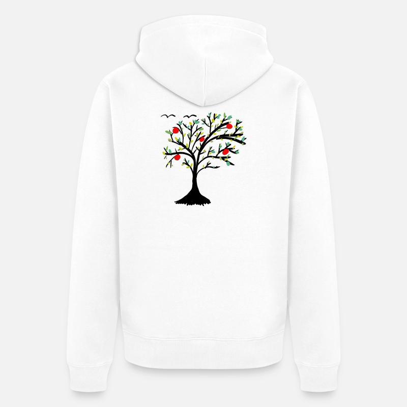 Apfelbaum Baum Garten Apfel  - Unisex Premium Bio Zip Hoodie - Weiß