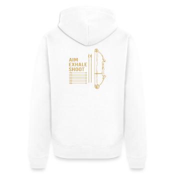 Archer Archery Archery - Unisex Premium Organic Zip Hoodie - white - Back - Thijin (182cm)