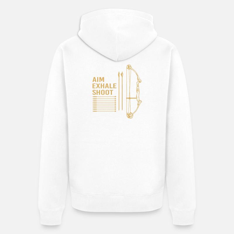 Bogenschütze Bogen Bogenschießen - Unisex Premium Bio Zip Hoodie - Weiß