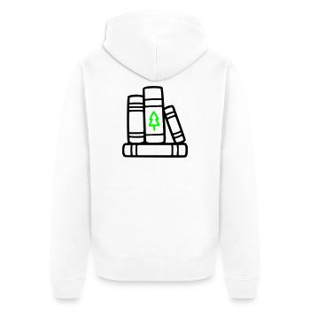 Stack of Books Tree Nature Reading Book Club Forest - Unisex Premium Organic Zip Hoodie - white - Back - Thijin (182cm)