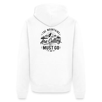 Les montagnes m’appellent et je dois y aller – vintage - Veste à capuche bio Premium Unisexe - blanc - Dos - Thijin (182cm)