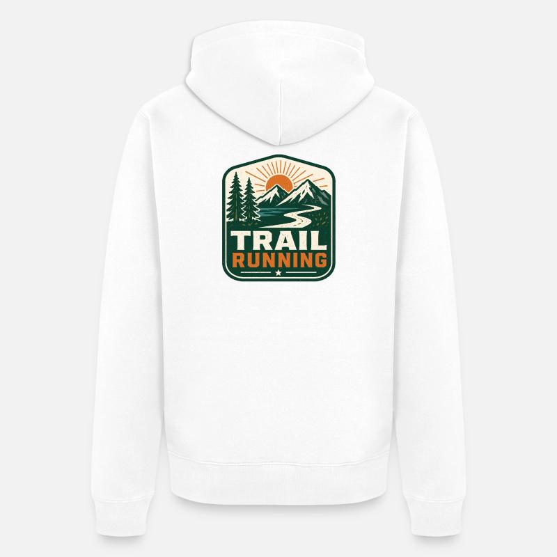 Trailrunning - Unisex Premium Bio Zip Hoodie - Weiß