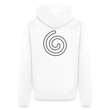 Spirale – symbole de légèreté et de développement - Veste à capuche bio Premium Unisexe - blanc - Dos - Thijin (182cm)