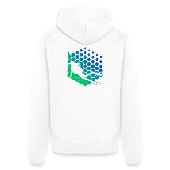 Gift idea for a freediver with freediving - Unisex Premium Organic Zip Hoodie - white - Back - Thijin (182cm)