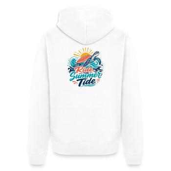 Tortue d’été - Veste à capuche bio Premium Unisexe - blanc - Dos - Thijin (182cm)